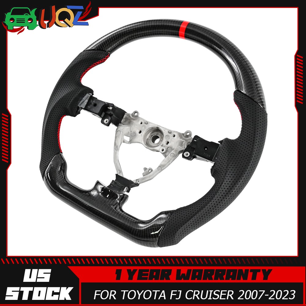 USED For 07-23 Toyota FJ Cruiser Real Carbon Fiber Leather Steering Wheel