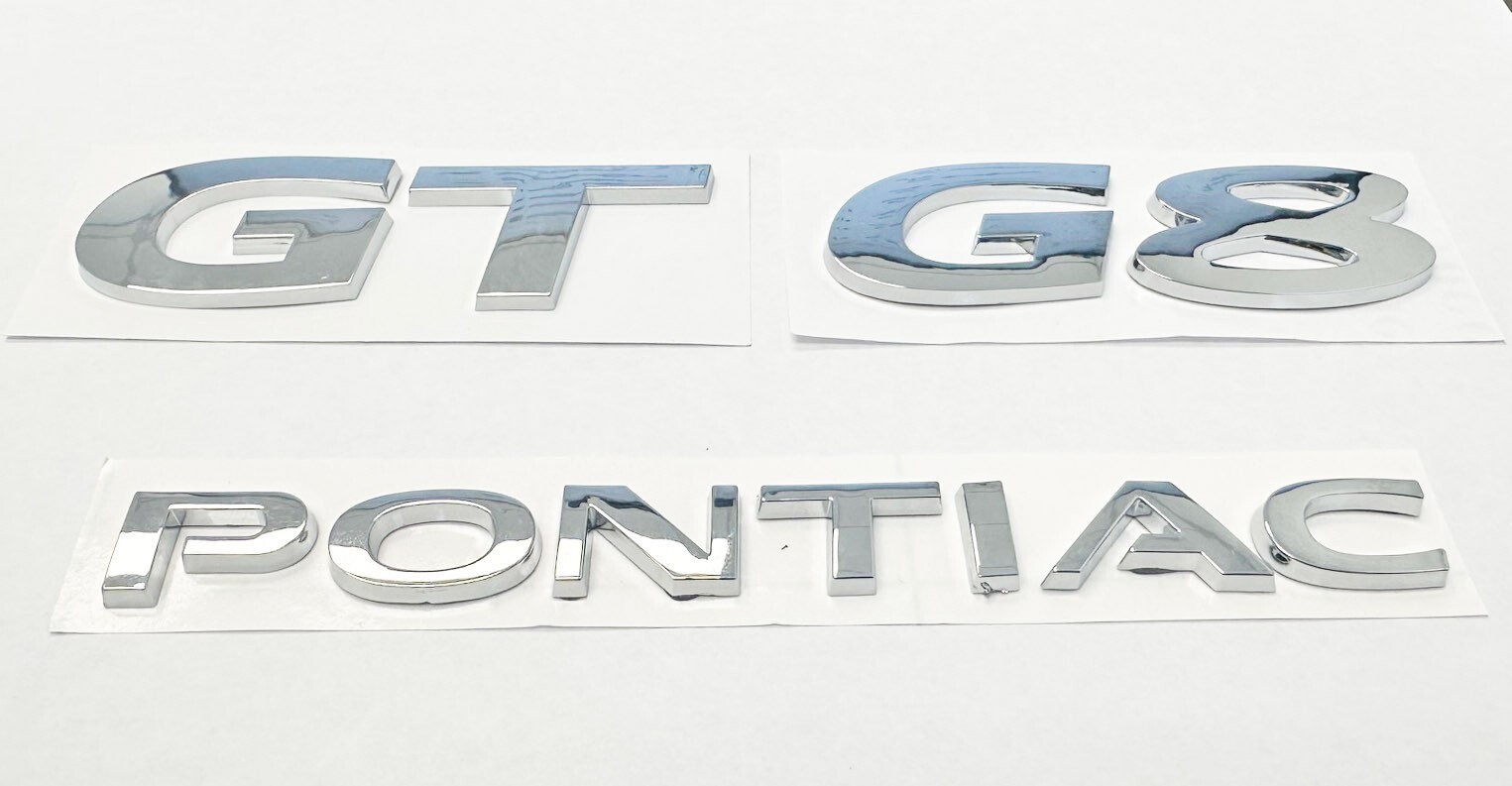 2008 2009 Pontiac G8 GT Rear Trunk Lid Emblem Kit Set Chrome OEM GM