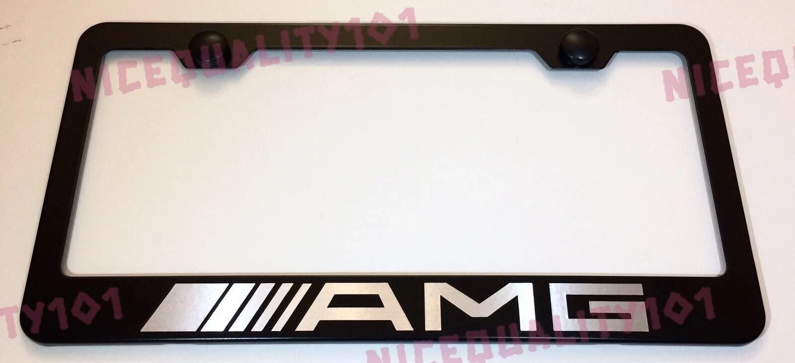 Mercedes Benz AMG Stainless Steel Black Finished License Plate Frame Holder