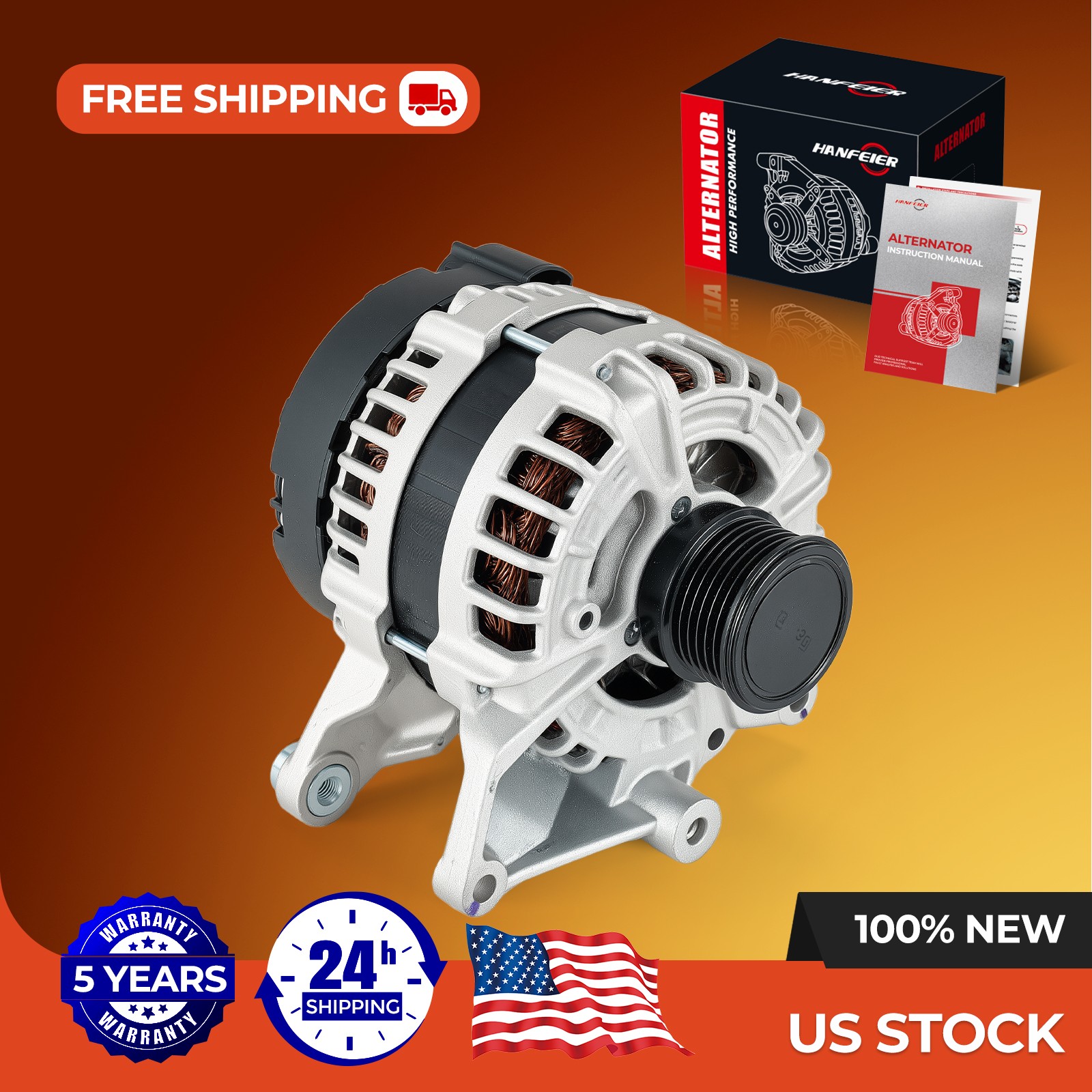 Alternator for Mercedes-Benz W205 C300 2015-2018 GLC300 GLC350e 2.0L 190A 12V CW