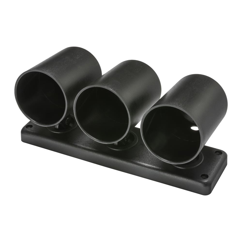 GlowShift Universal Black Triple Swivel Dash Gauge Pod Mount 2-1/16