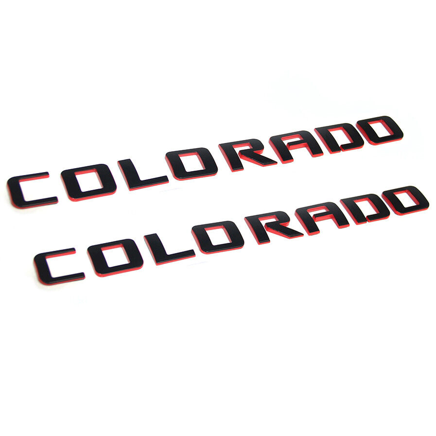 2x Colorado Red Line Nameplate Emblem Badge F1 letter Chevrolet Redline