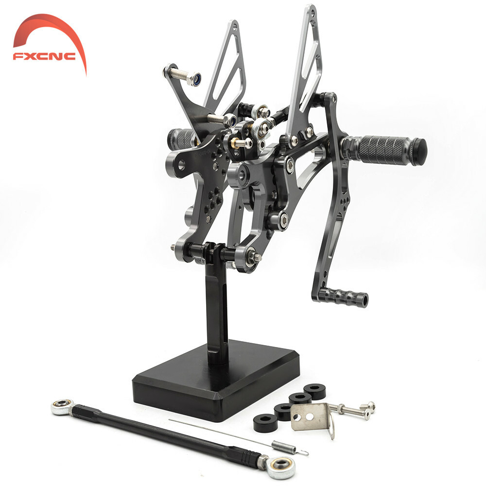 CNC Rearset Footrest Footpegs For Yamaha YZF R6 1999-2000 2001 2002 Adjustable