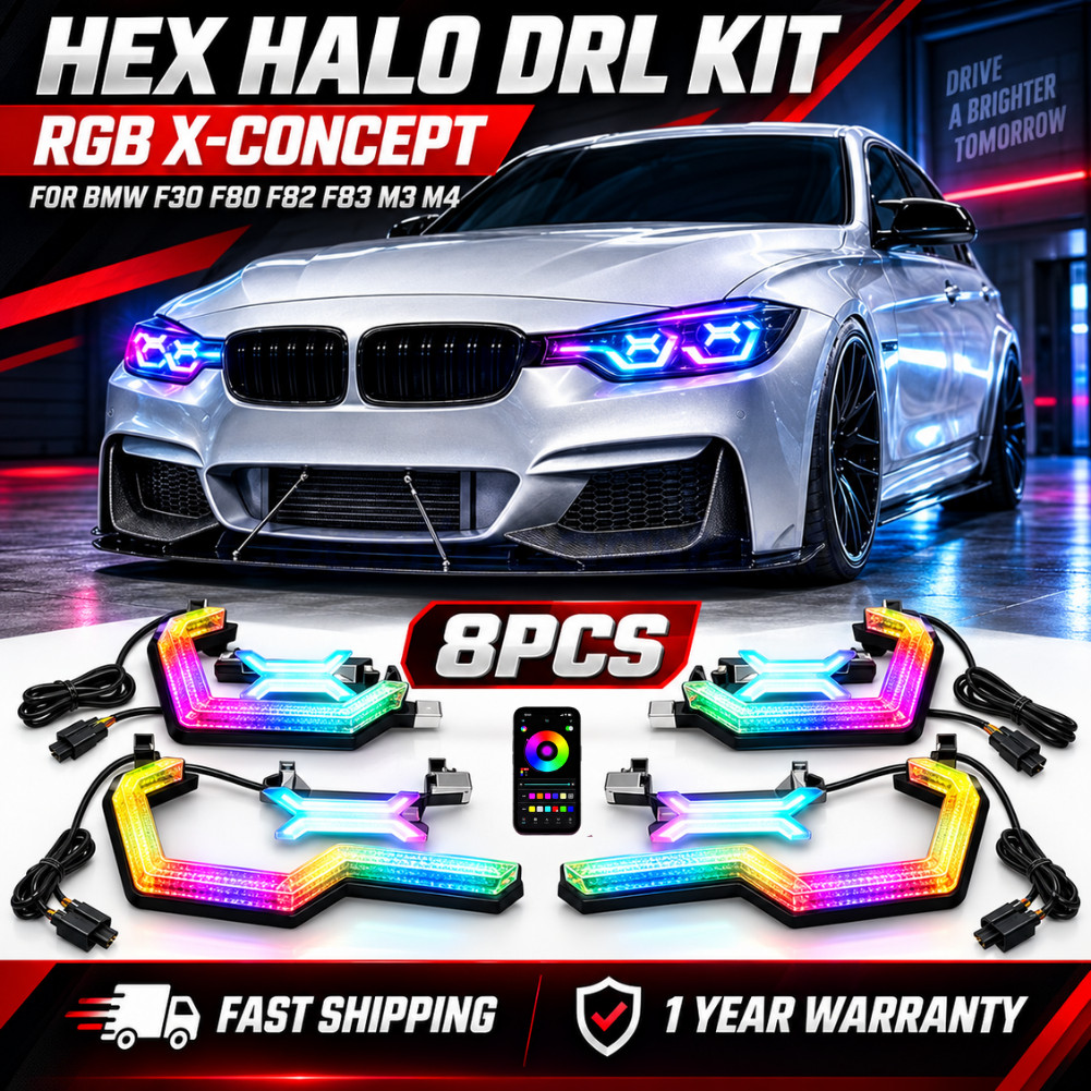 RGB X Concept Hex Halo LED Angel Eyes DRL For BMW 330i F30 F80 M3 F82 M4