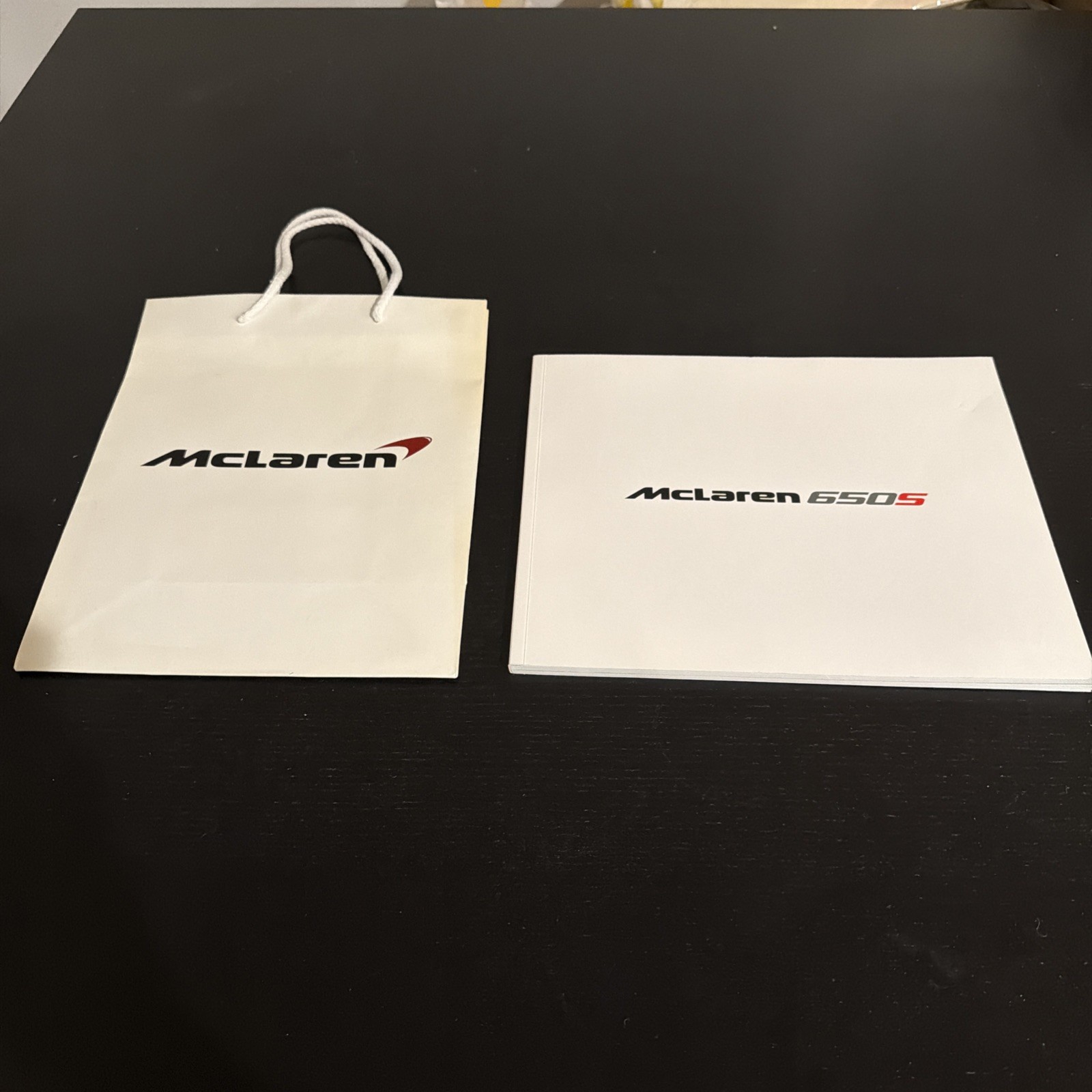 RARE MCLAREN 650s BROCHURE and MCLAREN BAG