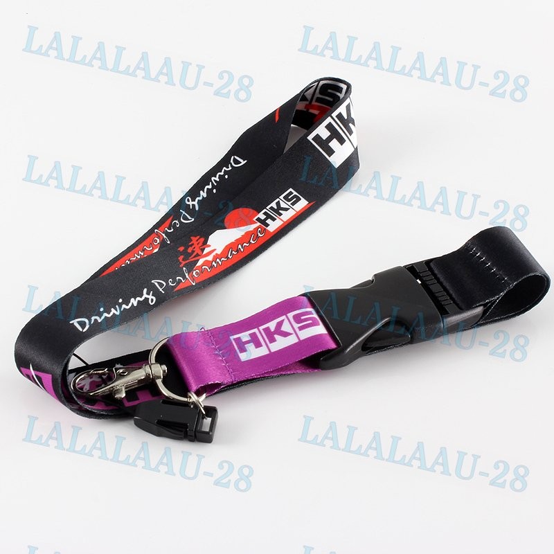 Keychain 2 Sided Print Neck Strap Quick Release Key Chain NEW JDM HKS Lanyard