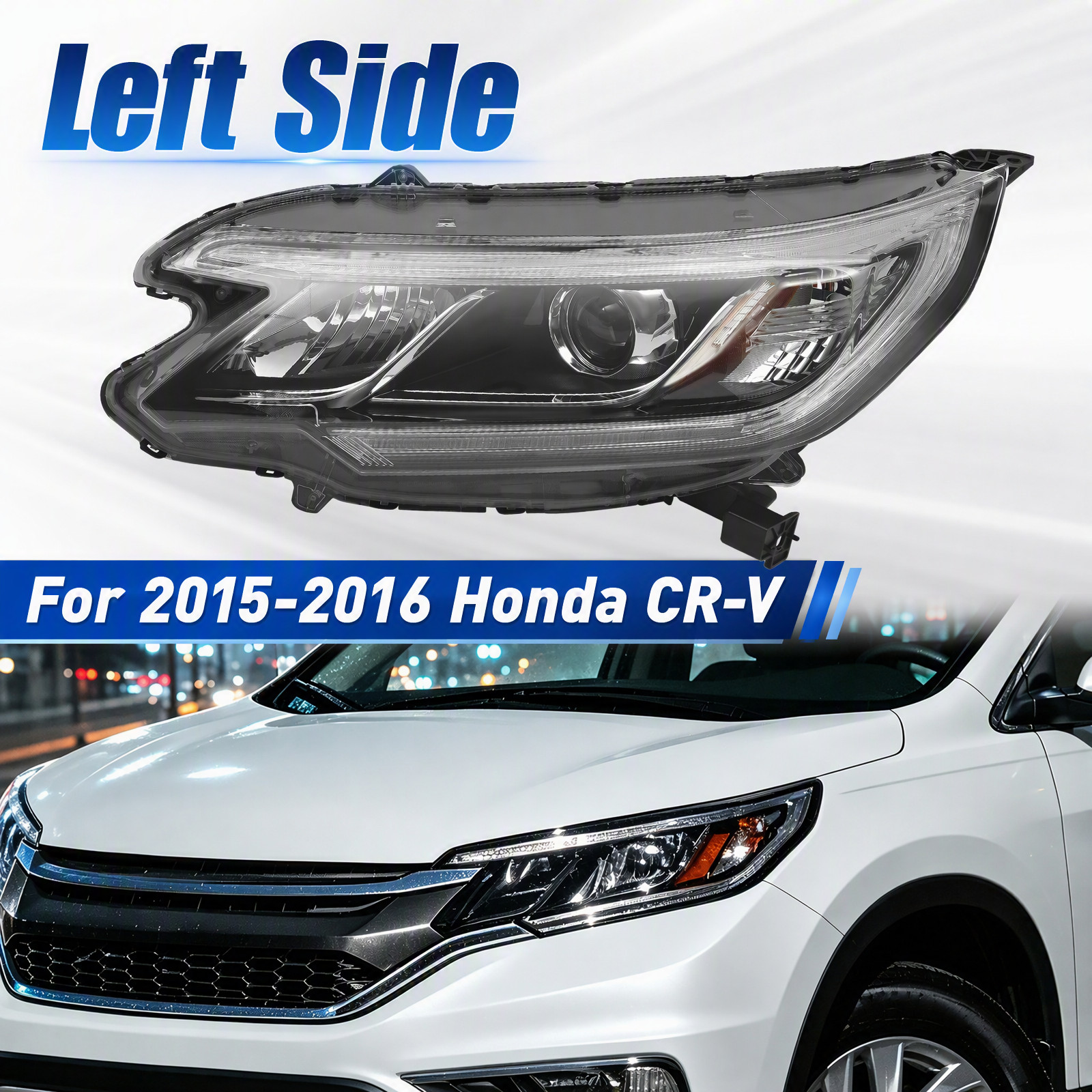 Front Left Side Hid Headlight Headlamp With Led Drl For 2015-2016 Honda Cr-v