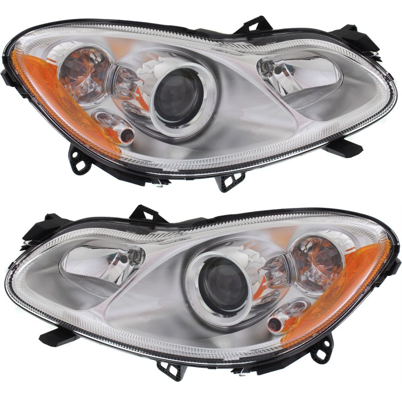 Headlight Set of 2 For 2008-2015 Smart Fortwo Left and Right With Bulb 2Pc
