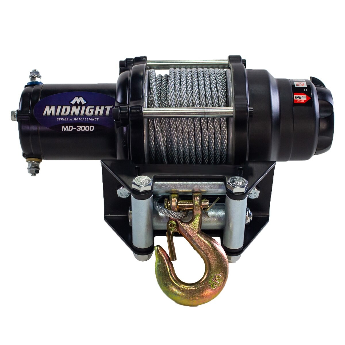 VIPER Midnight 3000lb ATV/UTV Winch Kit with 50 feet Steel Cable