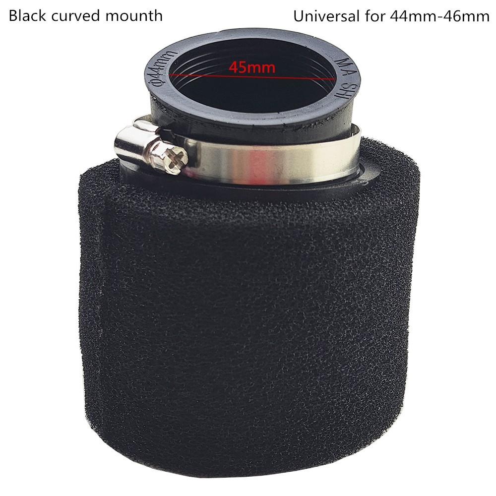 Black Motor 45mm/1.77In(Fit For 44mm-46mm) Bend Sponge Air Intake Filter Cleaner