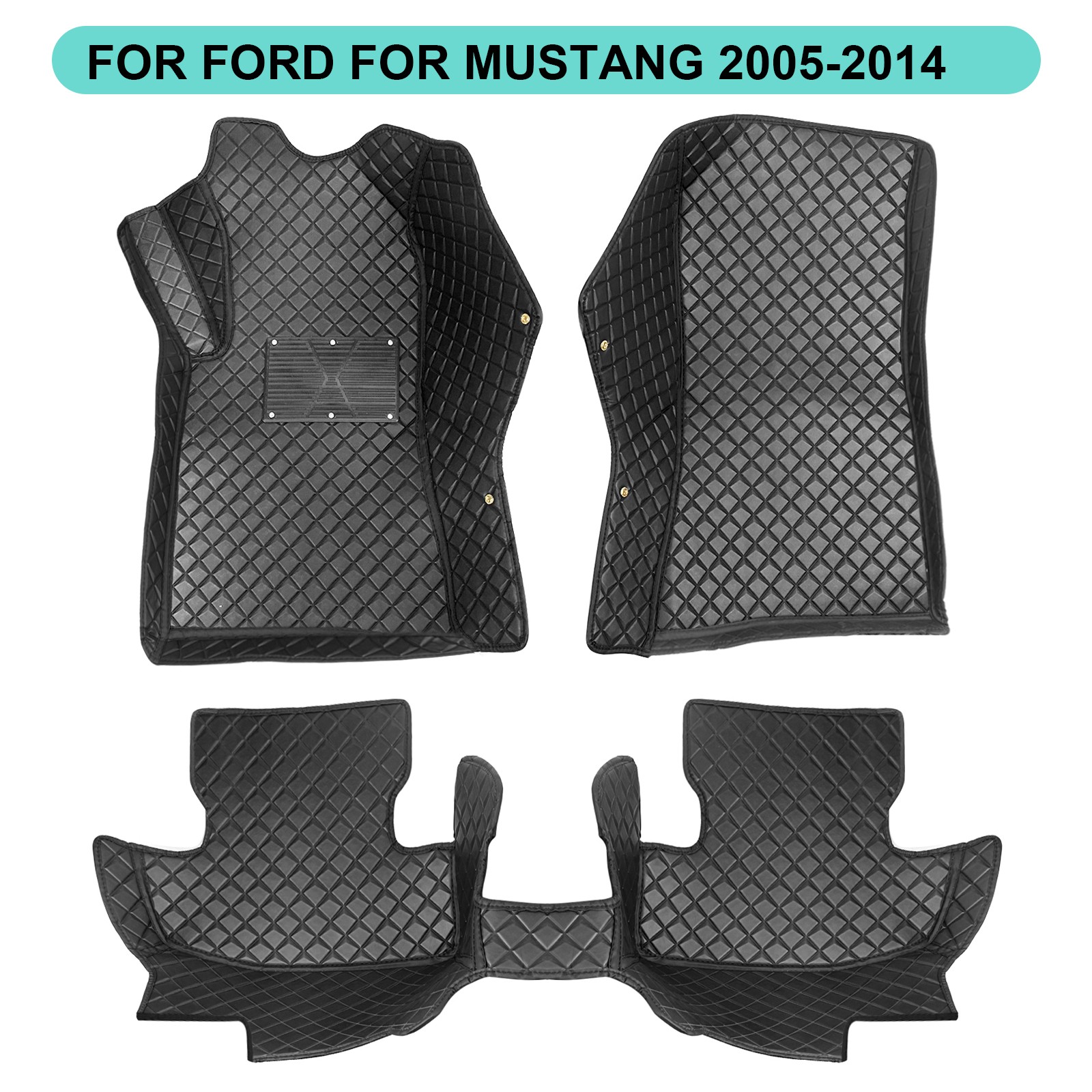Luxury Car Floor Mats Liners For Ford Mustang 2005-2023 Front&Rear All Surround