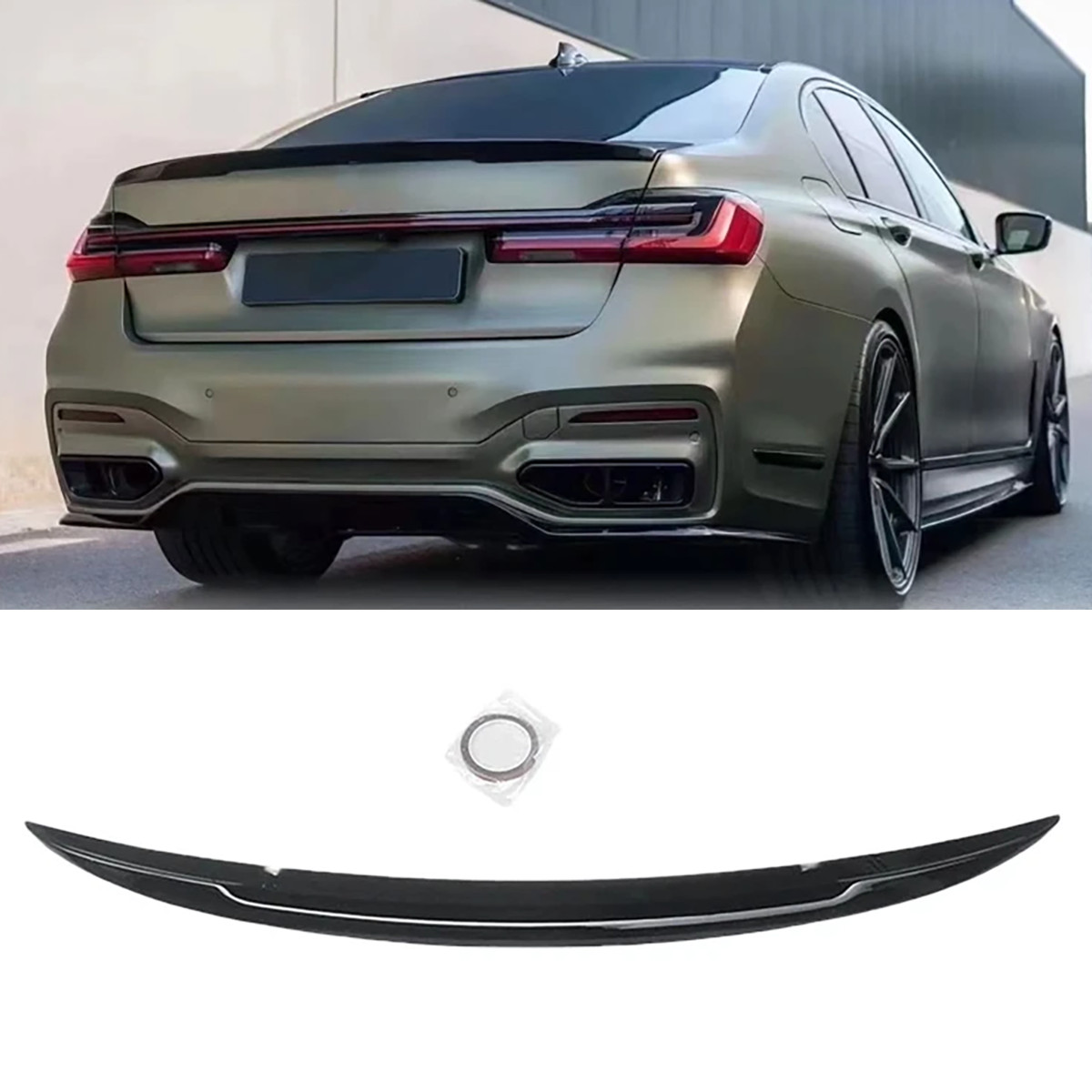 MP Style Rear Trunk Spoiler Wing For 2016- 2022 BMW 7 Series G11 G12 Gloss Black