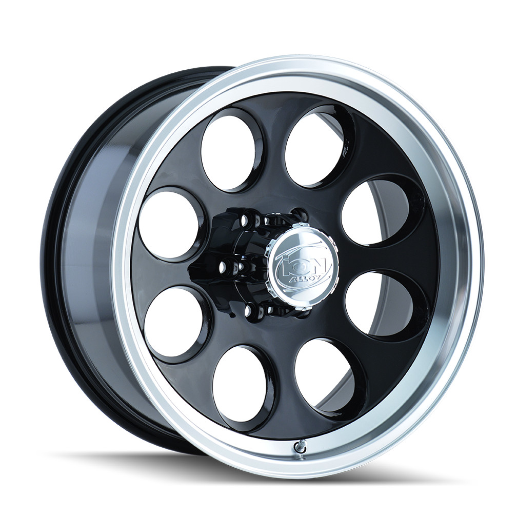 16x8 Ion 171 Black/Machined Wheels 5x5.5 (-5mm) Set of 4