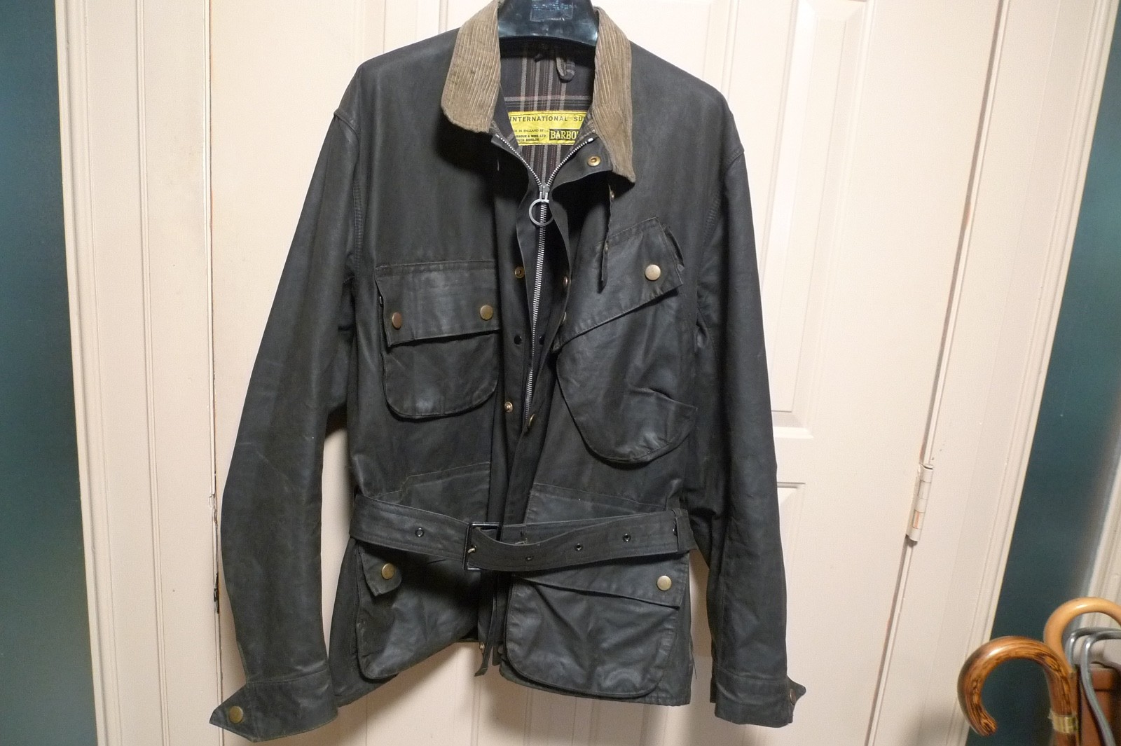 BARBOUR - A7 INTERNATIONAL SUIT WAX COTTON JACKET -MADE@ UK- PRE  CREST -44-RARE