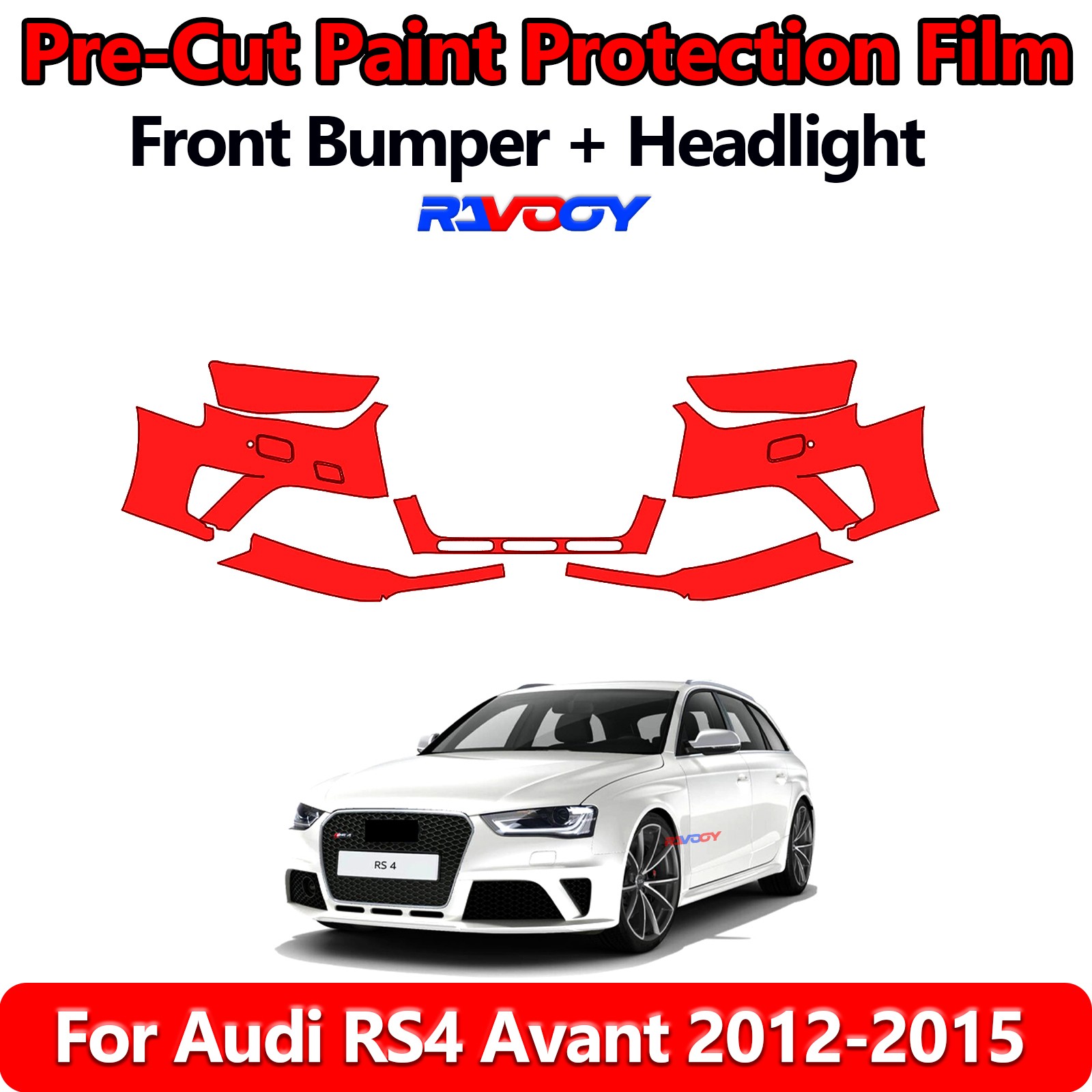 8.5Mil PreCut Front Bumper PPF Kit Film For Audi RS4 Avant 2012-2015
