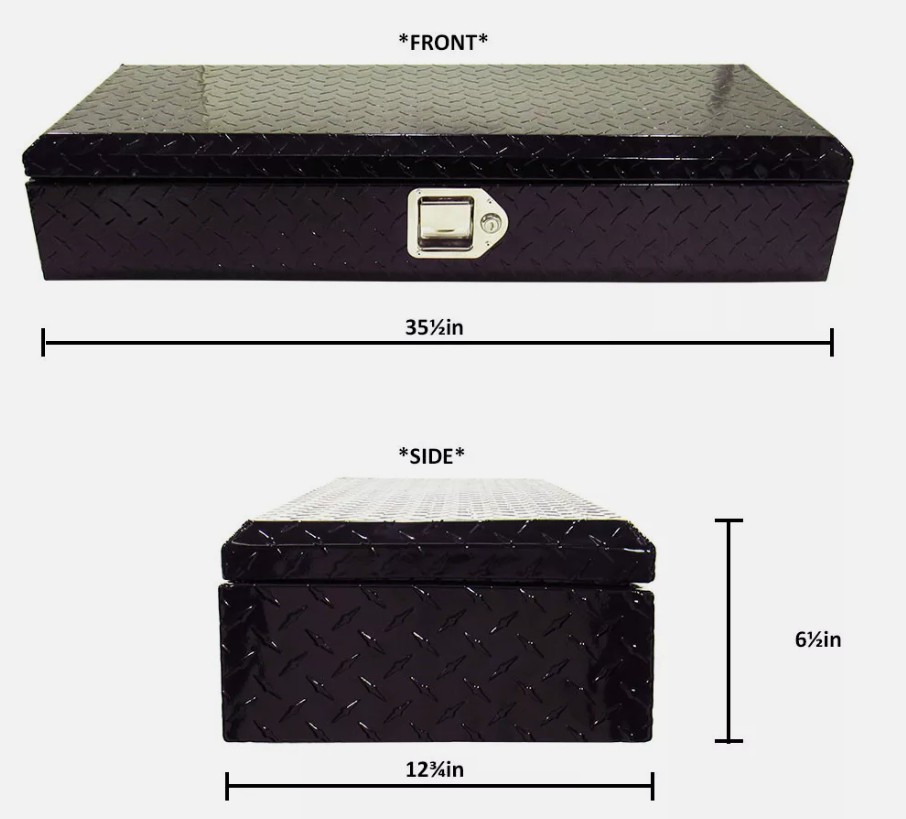 35.5 Inch ATV UTV Aluminum Box Front Storage Rack Cargo Mount Trunk Luggage