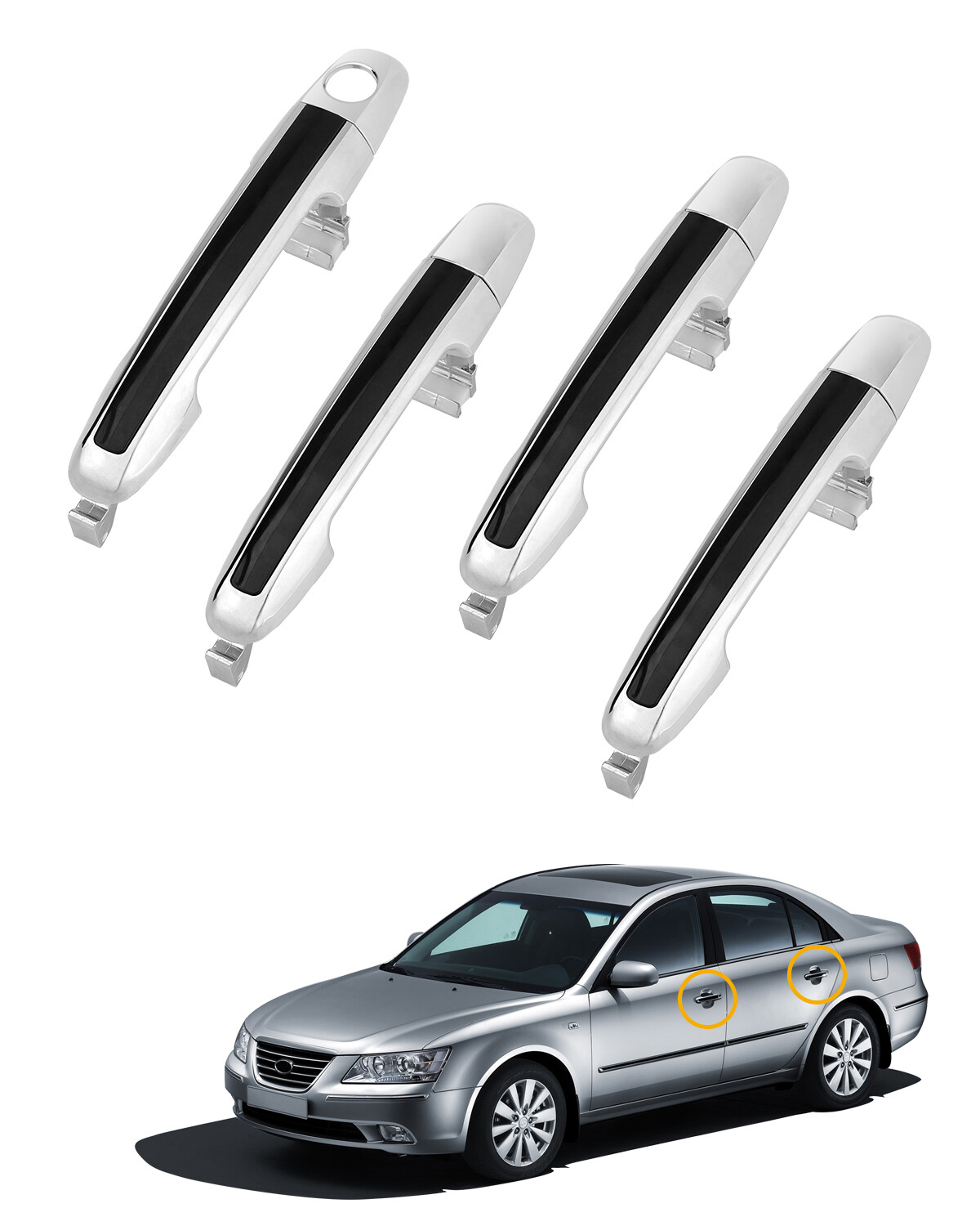 Exterior Outside Door Handle Set Passenger Driver Side For 05-10 Hyundai Sonata