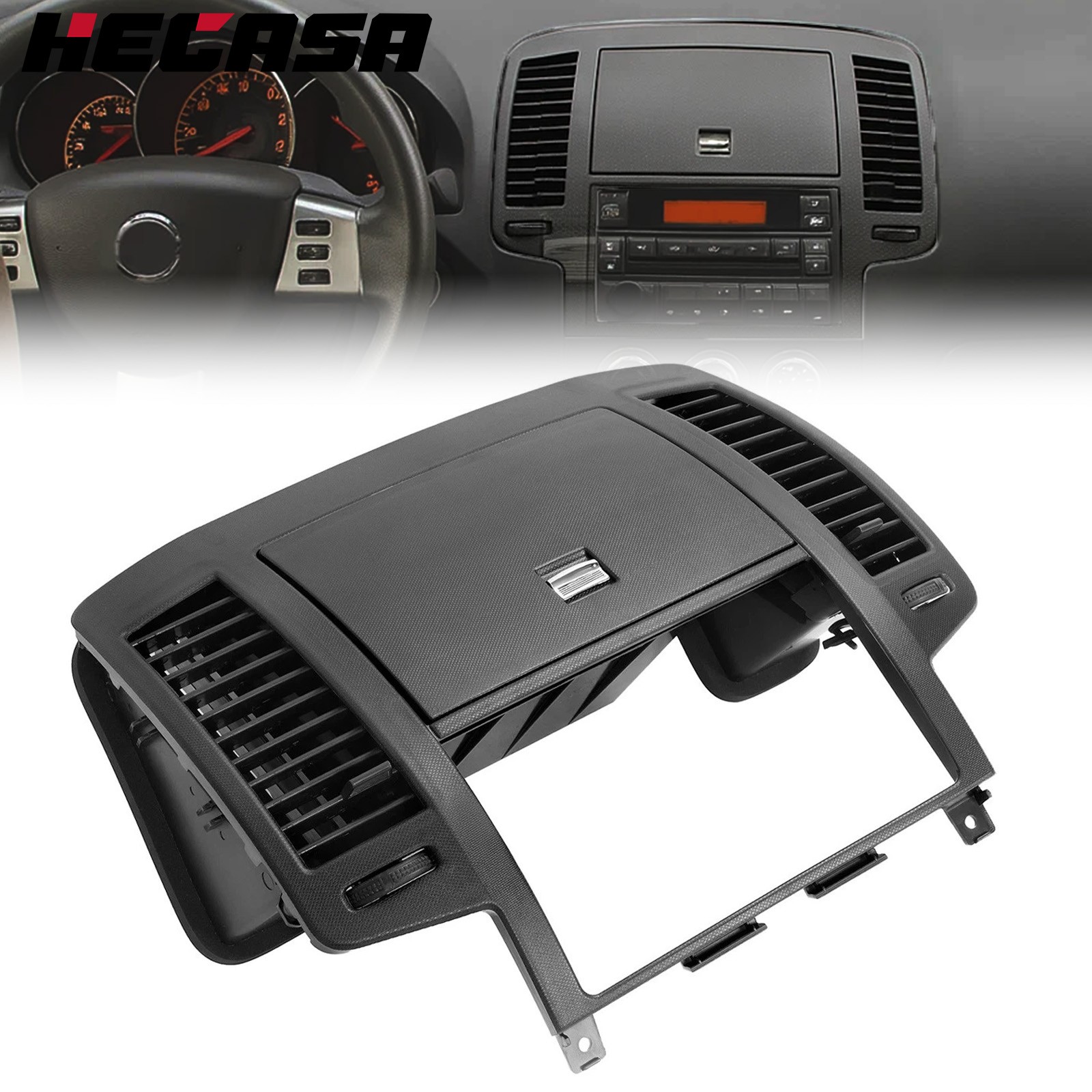 Black For 2005-2006 Nissan Altima Center Dash Radio Bezel Storage Cubby Vent