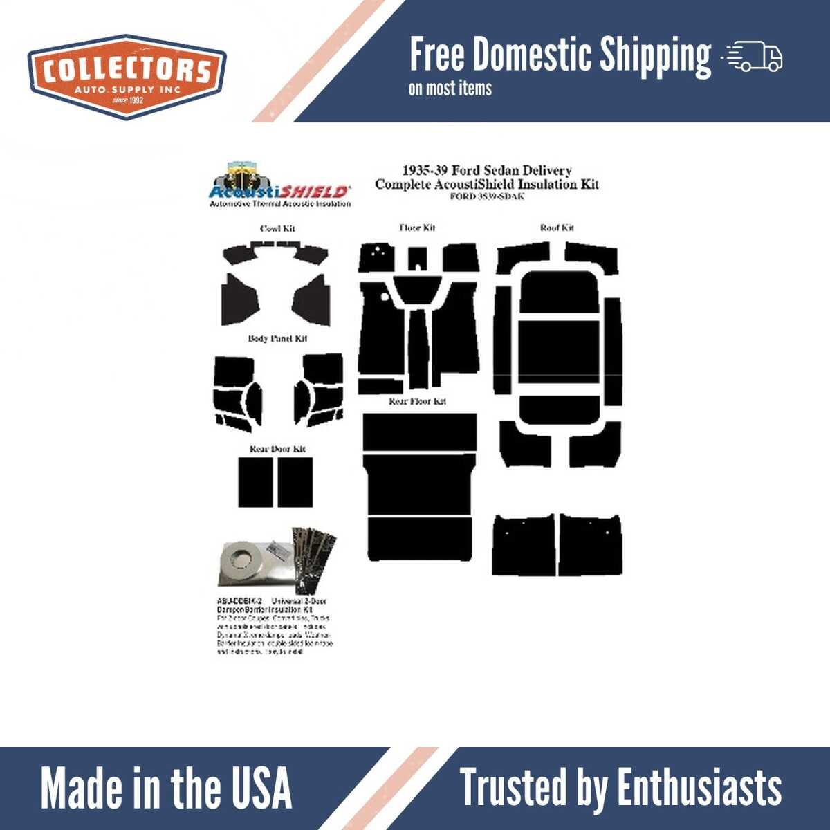 Complete Interior Insulation Kit for 1935-1939 Ford Sedan Delivery
