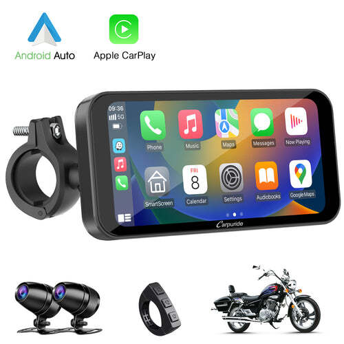 Carpuride W603D Wireless Carplay Android Auto Moto Stereo W/HD 1080P Dual Camera