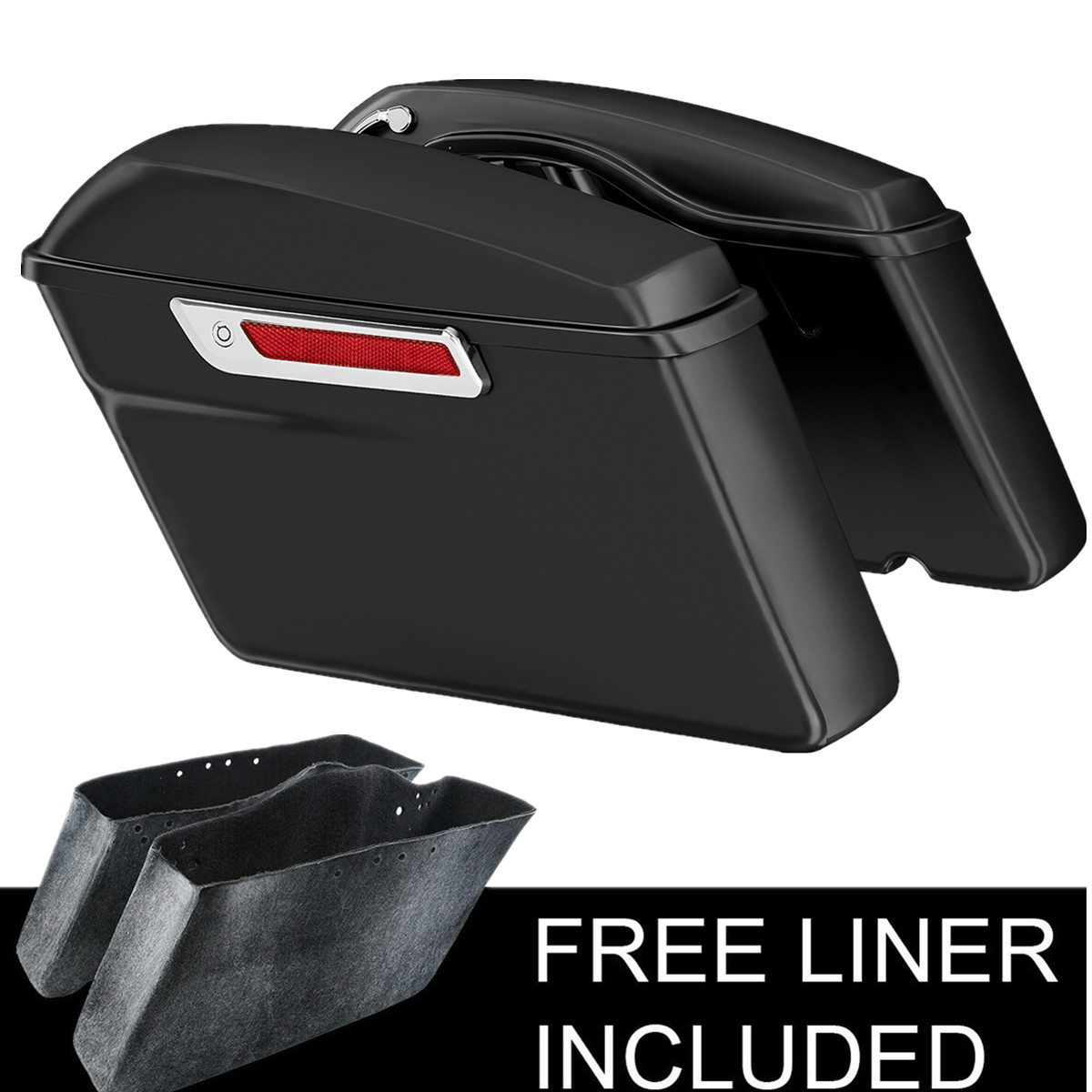 Matte Black Hard Saddlebags Fit For Harley Softail Fatboy Deluxe FLST 1984-2017