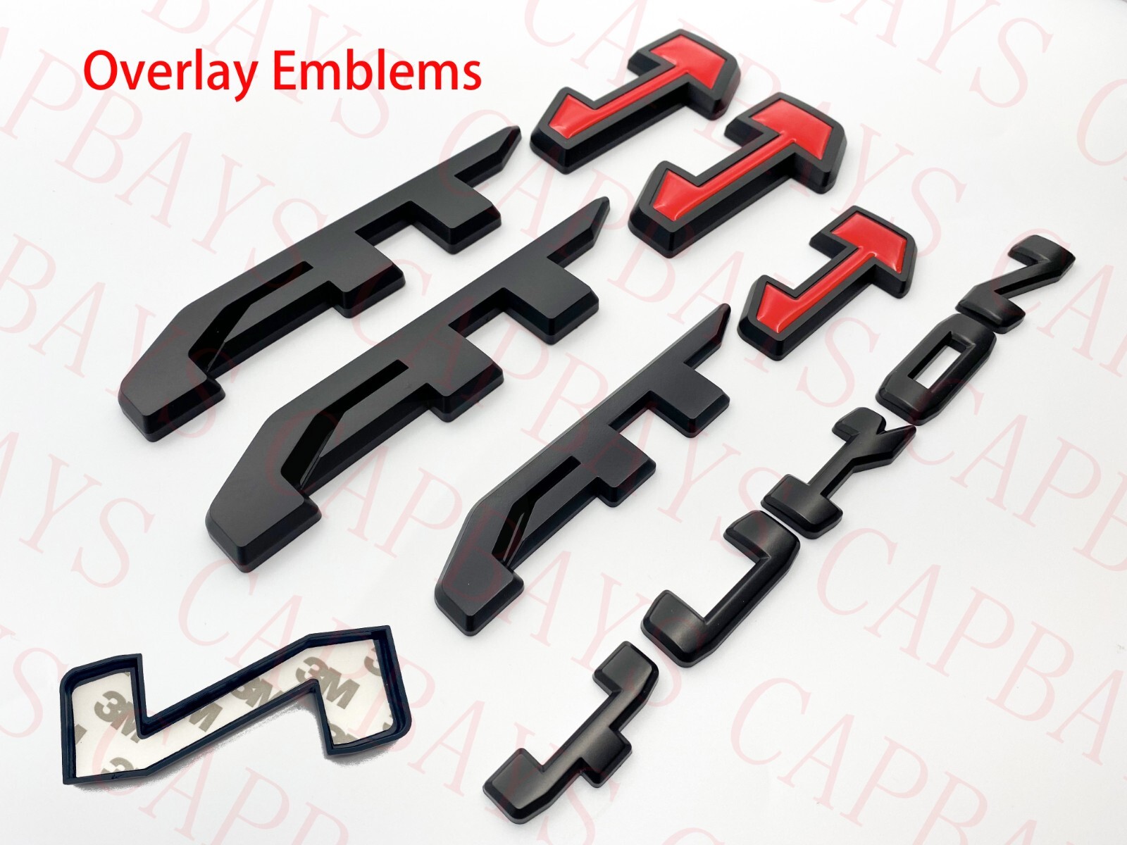 2021-2022 GMC Yukon / Yukon XL AT4 Emblems Matte Black RED Overlay Emblem