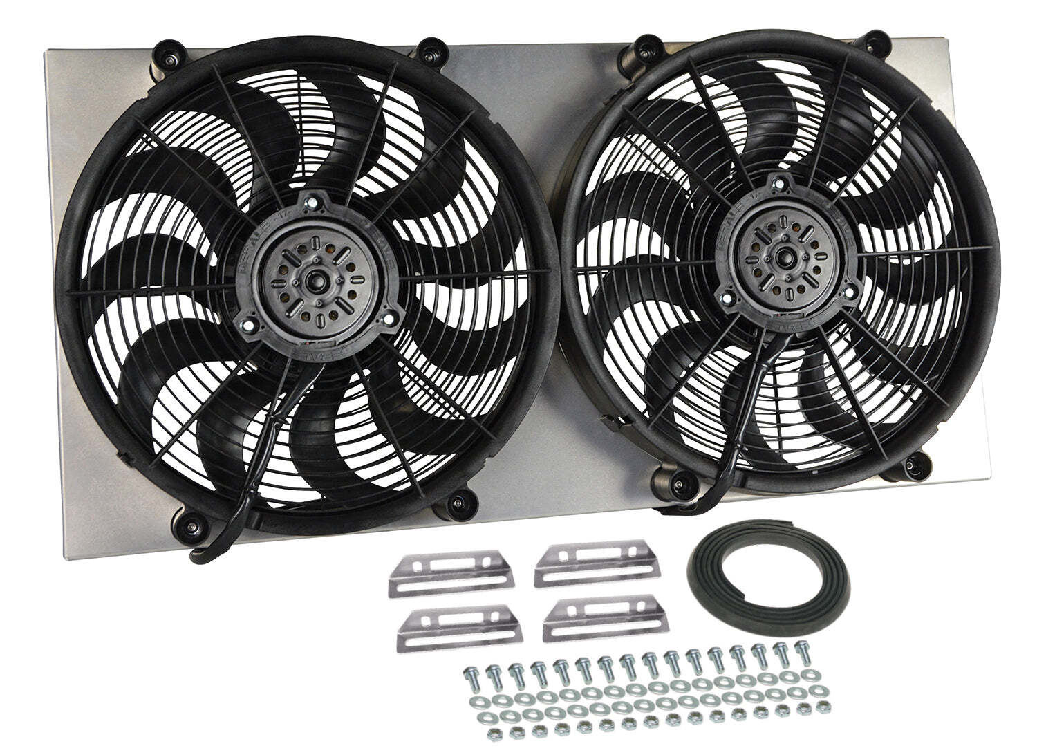 Derale 16843 High Output Dual 17'' Electric RAD Fan/Aluminum Shroud Kit