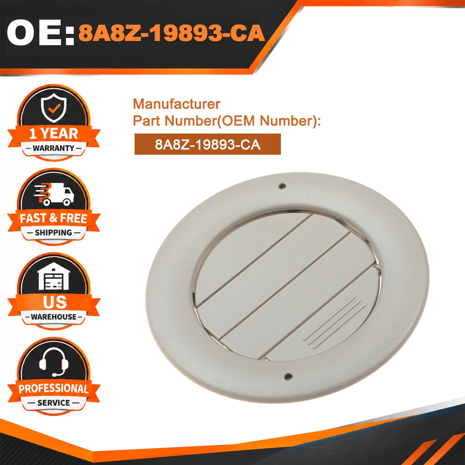 NEW AC Heat Air Headliner Ceiling Roof Vent Stone For Ford Explorer Lincoln MKT
