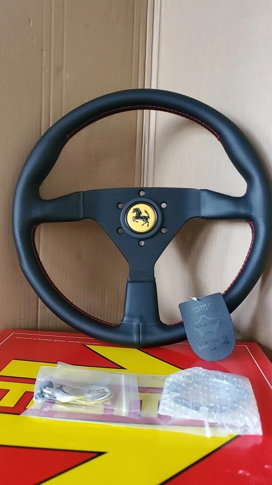 350mm MOMO Leather Steering fits for Ferrari F348 89-94 Montecarlo Wheel