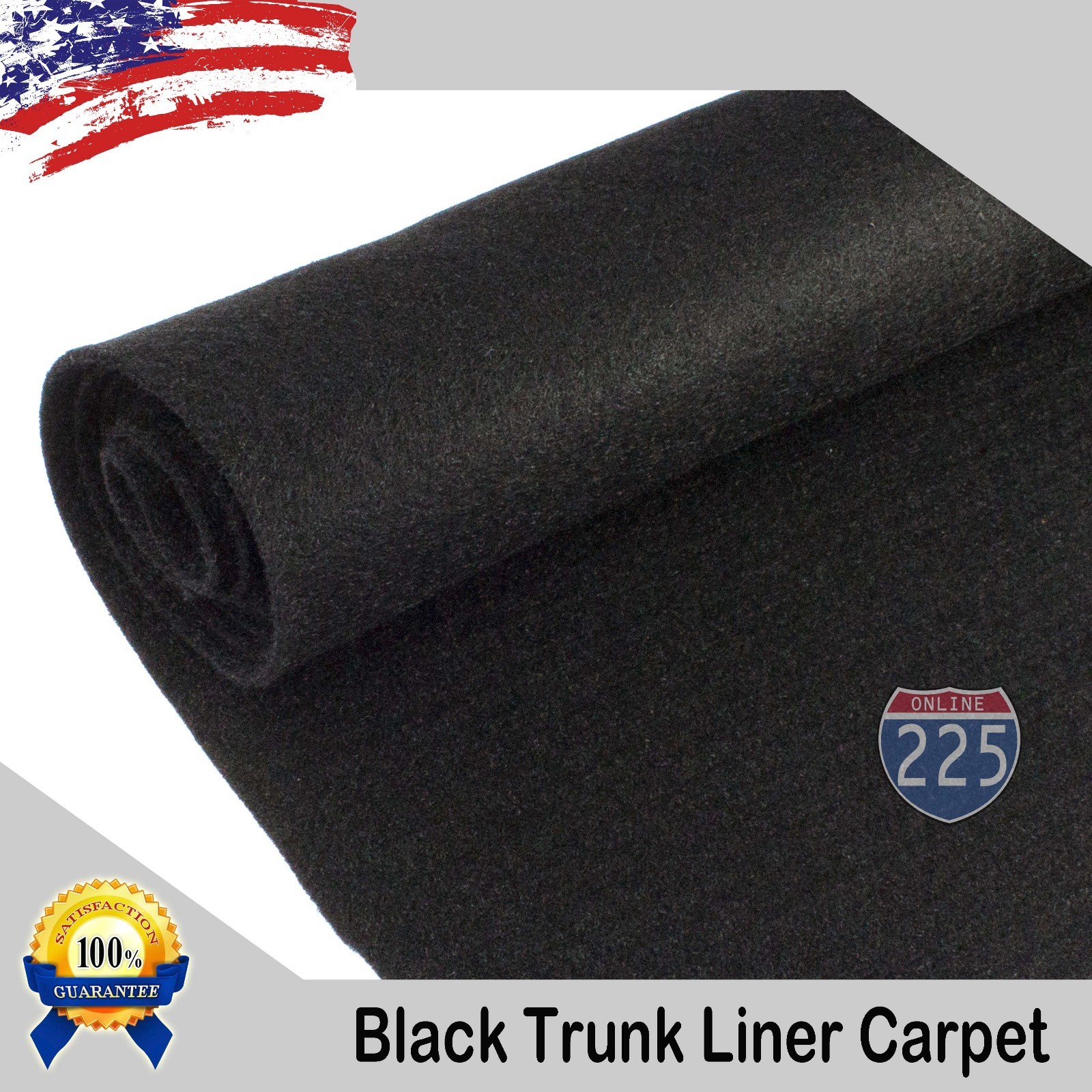 Black/Charcoal/Tan Un-Backed Automotive Trunk Liner Carpet 40\