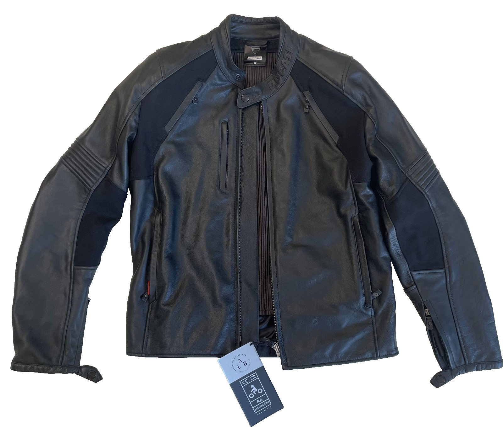 Ducati by Spidi Leather Jacket Mens 52 Black Rider Full Zip Motorcycle NOS