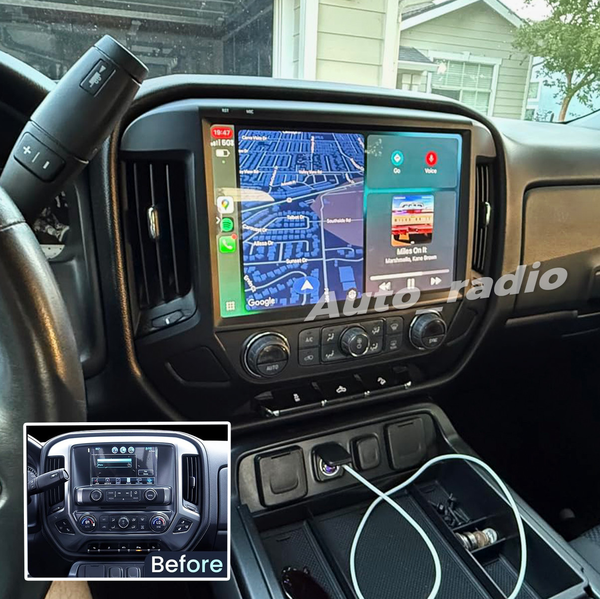 For 14-18 Chevrolet Silverado GMC Sierra Carplay Android 13 Car Stereo Radio Cam