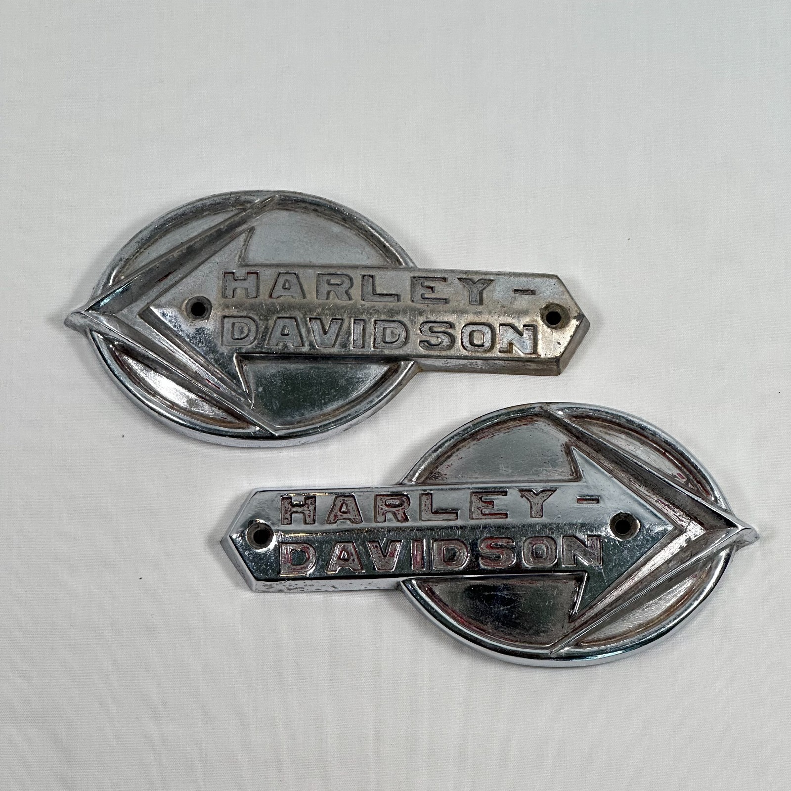 VTG Original Gas Tank Emblems 1959-1960 Panhead XLH Sportster 61773-59 61774-59