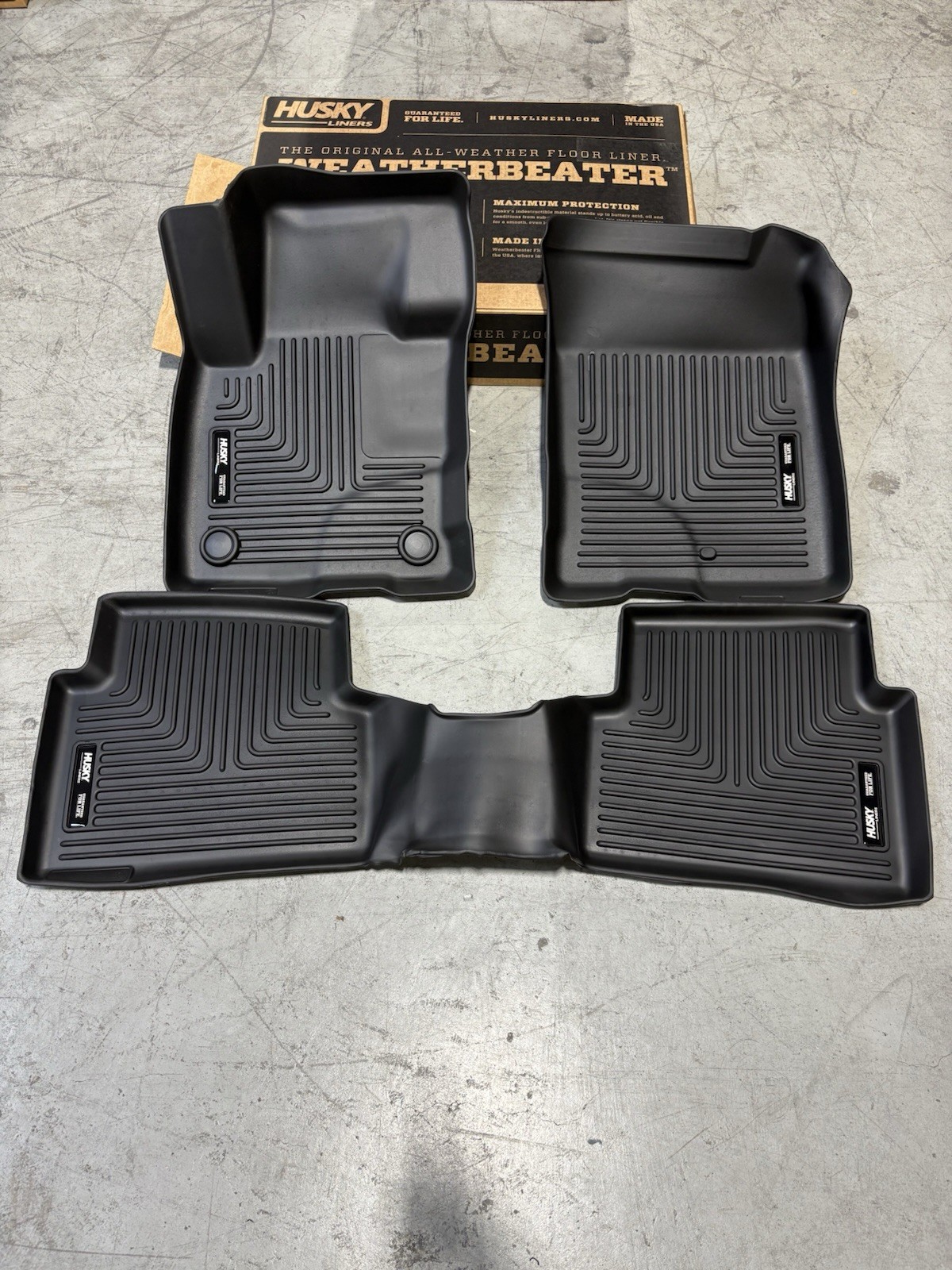 Husky Weatherbeater Floor Liners Fit 22-26 Ford Maverick Front/2nd Row 3pc Black Husky Weatherbeater Floor Liners Fit 22-26 Ford Maverick Front/2nd Row 3pc Black