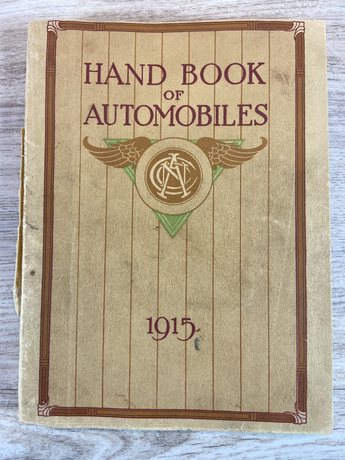 1915 Hand Book of Automobiles National Auto Chamber Reference Antique Book