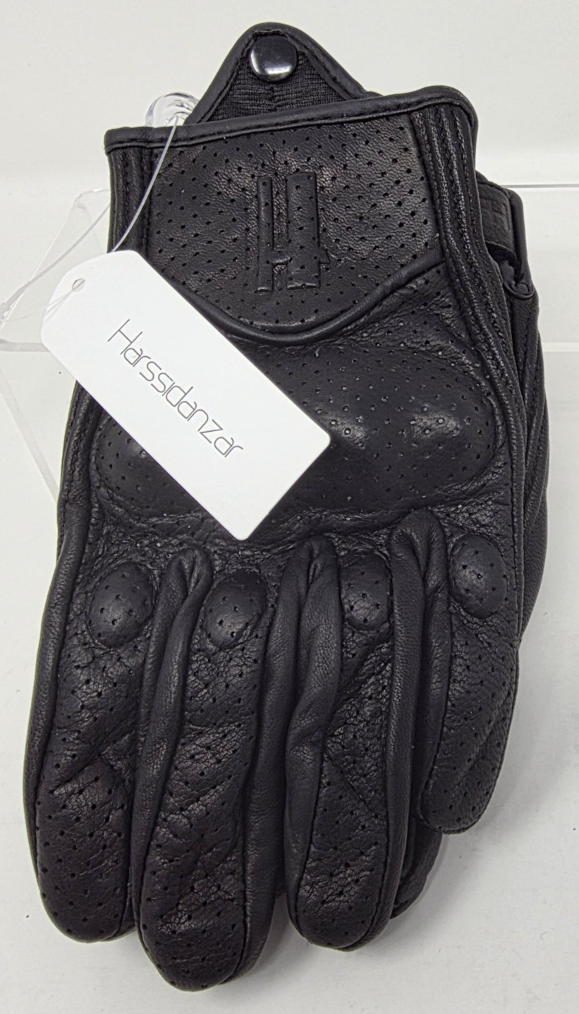 HARSSIDANZAR Leather Motorcycle Gloves XS Black Armored Knuckle Riding Gloves