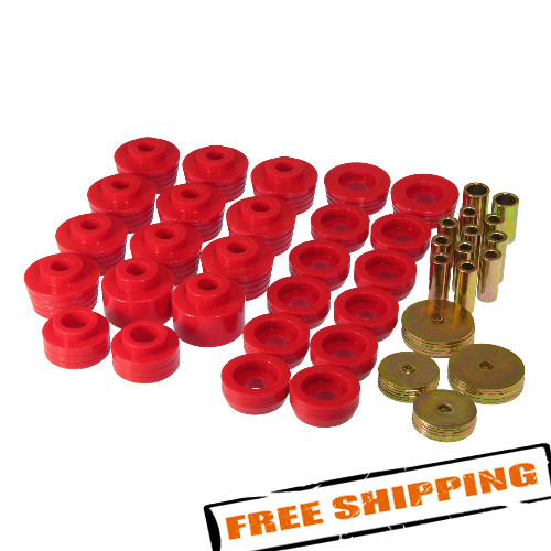 Prothane 7-132 Red Front and Rear Body Mount Bushing Kit Prothane 7-132 Red Front and Rear Body Mount Bushing Kit