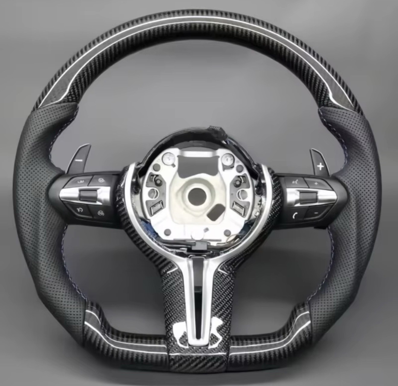 For BMW F10 F20 X5 X6 X4 F30 F32 F33 F34 F35Leather Carbon Fiber Steering Wheel