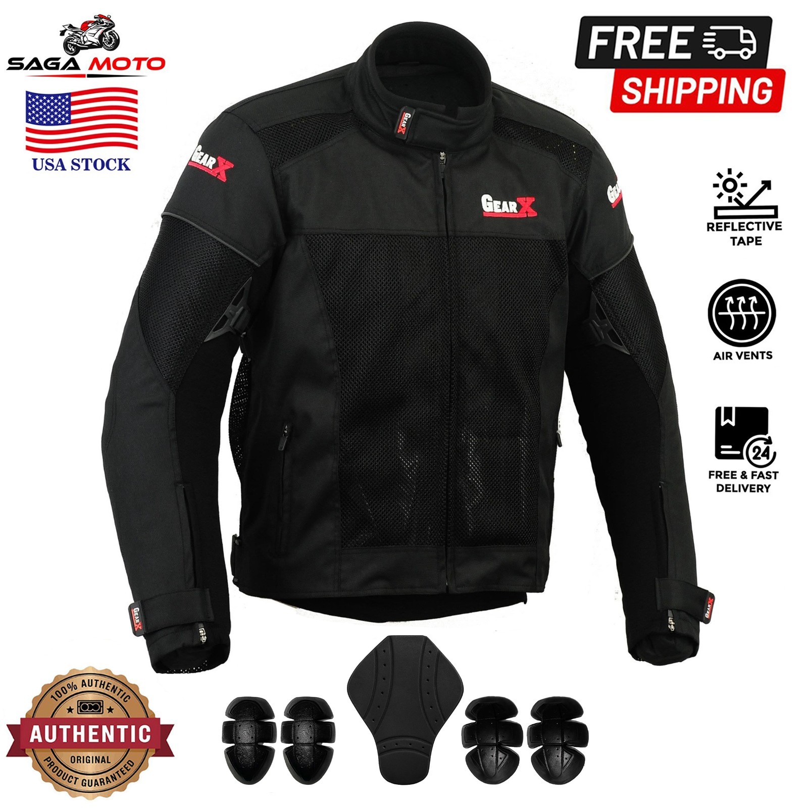 Men’s Waterproof Motorcycle Jacket Cordura CE Armored Breathable Summer Riding