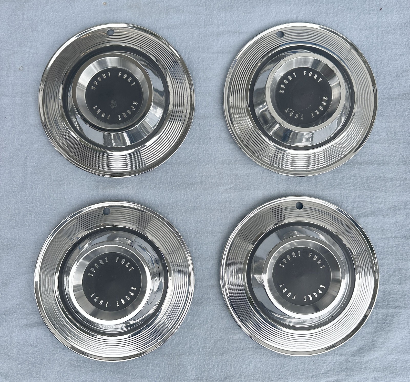 1962-63 Plymouth Sport Fury Hub Caps SET of 4 NICE Hubcap Wheel Covers 14 1962-63 Plymouth Sport Fury Hub Caps SET of 4 NICE Hubcap Wheel Covers 14