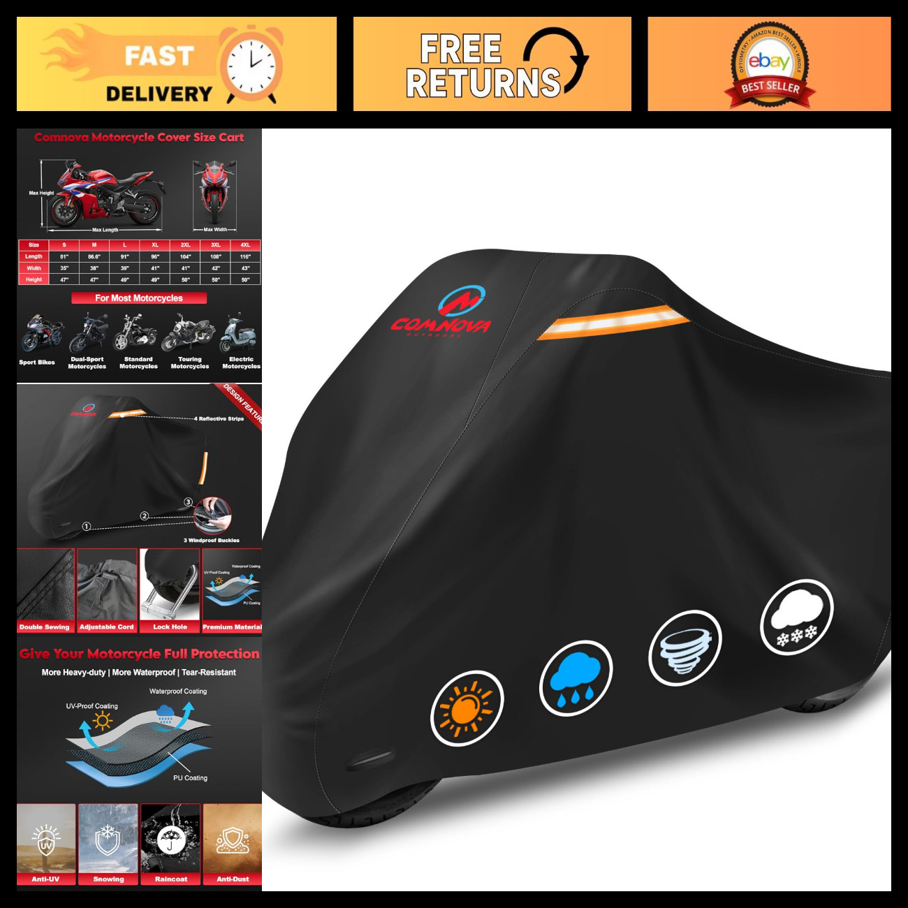 Universal Waterproof Motorcycle Cover 81