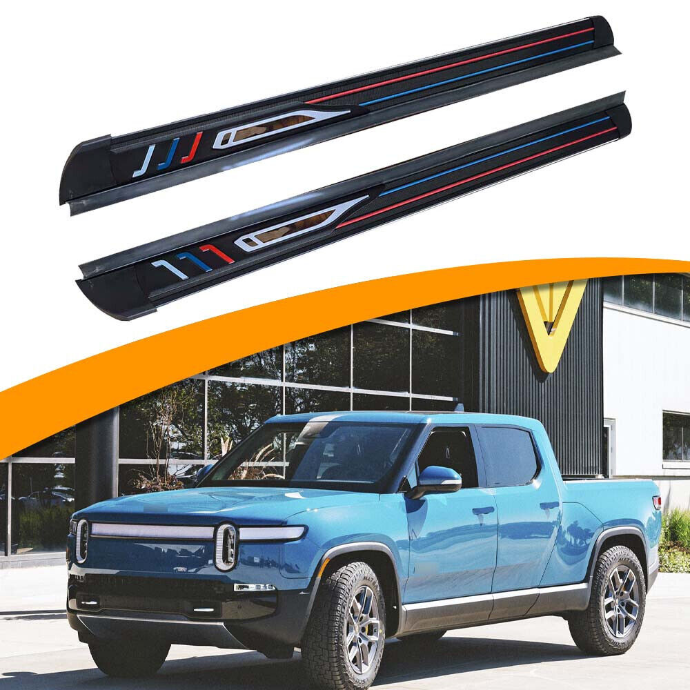 Running Boards Side Steps Nerf Bars Fits For Rivian R1T 2022 2023 2024 ALU Fixed