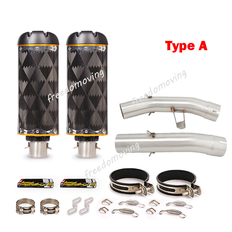 L&R Mid Exhaust Link Pipe Slip On Muffler Escape For Yamaha FJR1300 2001-2023