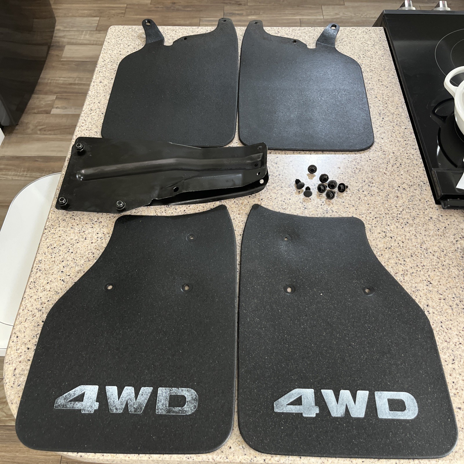 OEM 1989-1995 Toyota 4WD Mud Flaps from 1995 low mileage truck. OEM 1989-1995 Toyota 4WD Mud Flaps from 1995 low mileage truck.