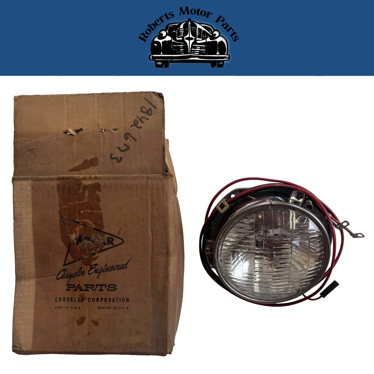 New Old Stock Right Dual High-Low Beam Headlamp Complete 1959 DeSoto #1842673 New Old Stock Right Dual High-Low Beam Headlamp Complete 1959 DeSoto #1842673