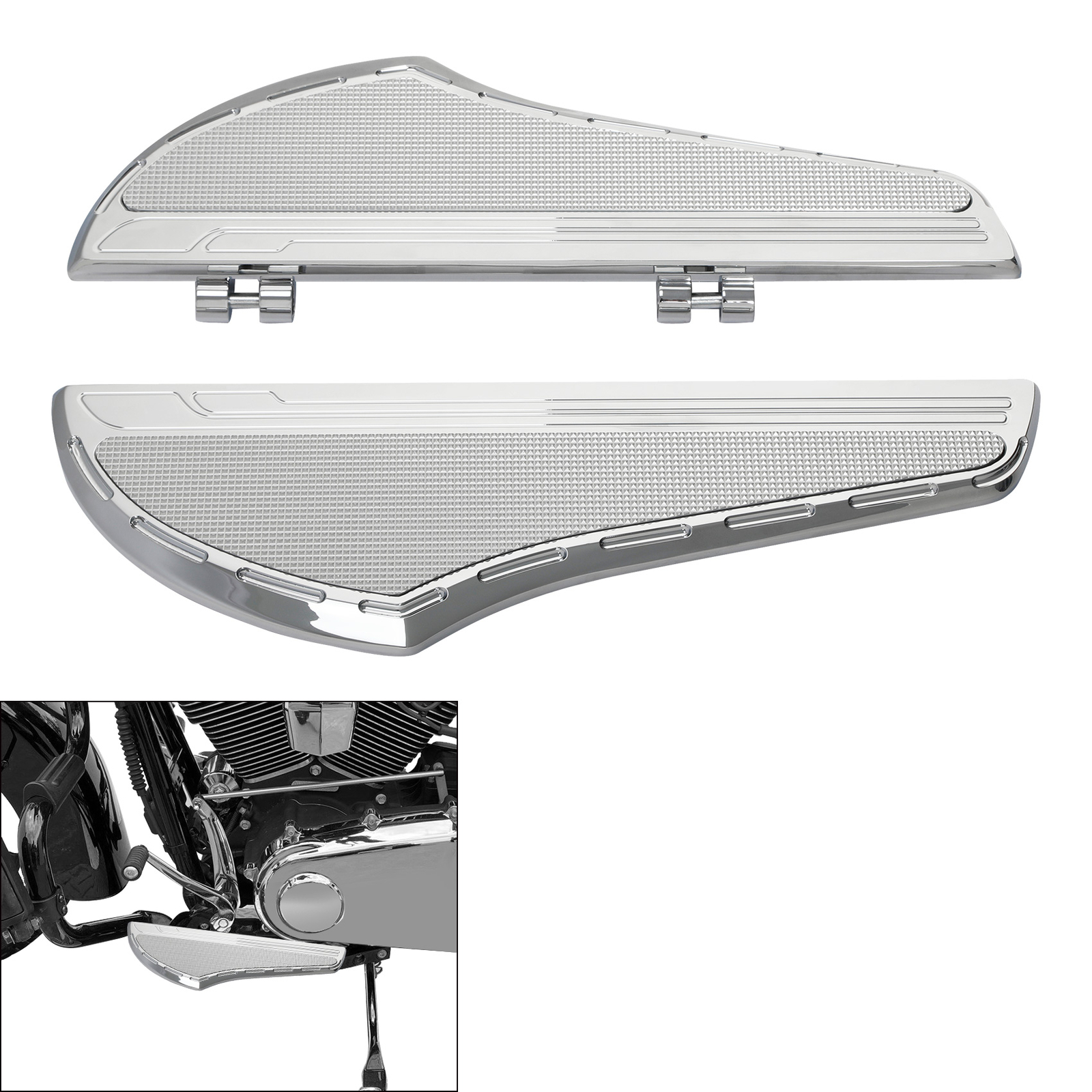 Rider Driver Footboard Floorboard Fit For Harley Road King Street Glide 00-26