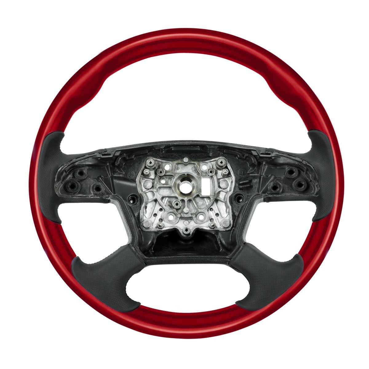 YourGrip Wood Steering Wheel for 2018-2026 Freightliner Cascadia  in Candy Red