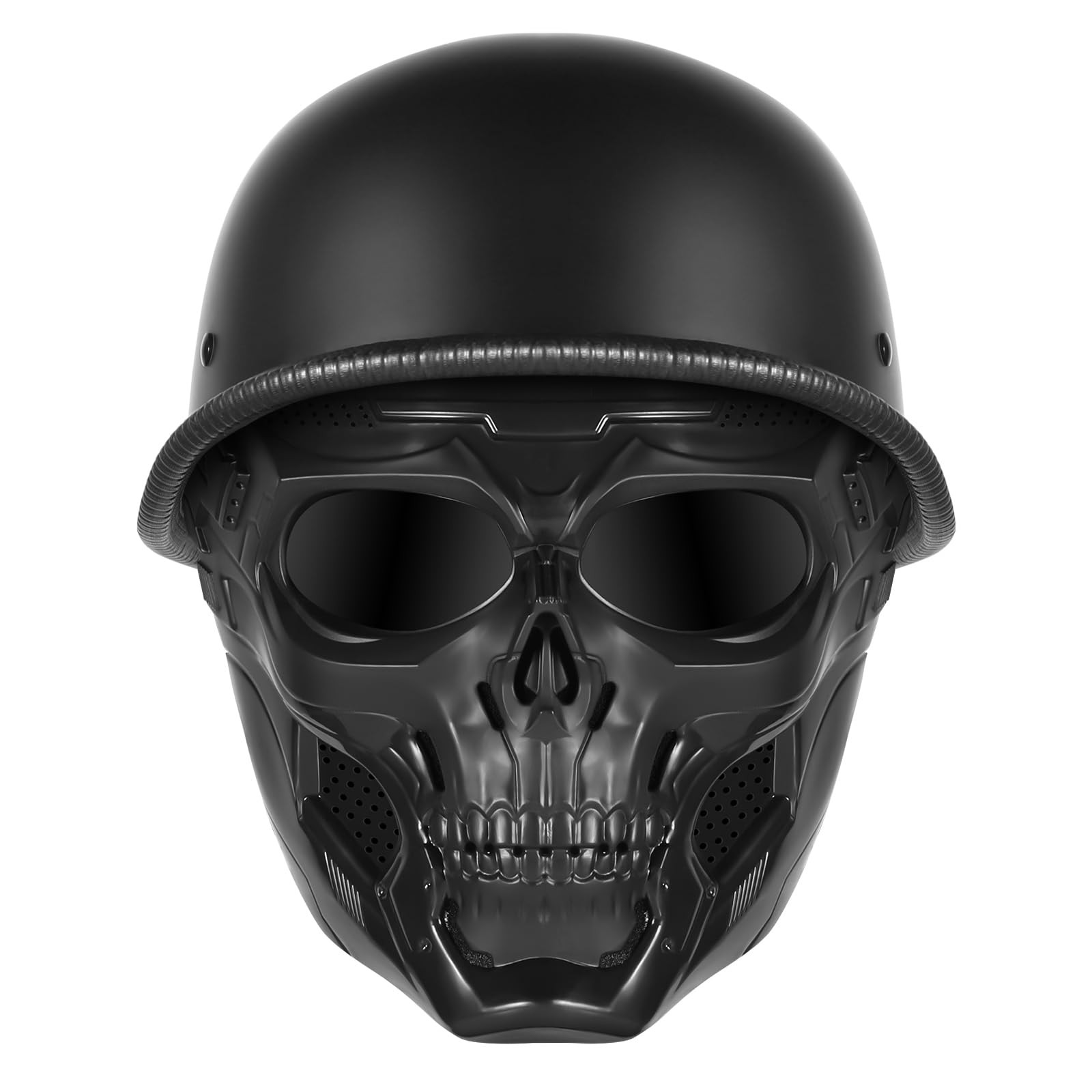 Motorcycle Half Helmet DOT Approved Large Face Shield Retro Matte Black Helmets Motorcycle Half Helmet DOT Approved Large Face Shield Retro Matte Black Helmets
