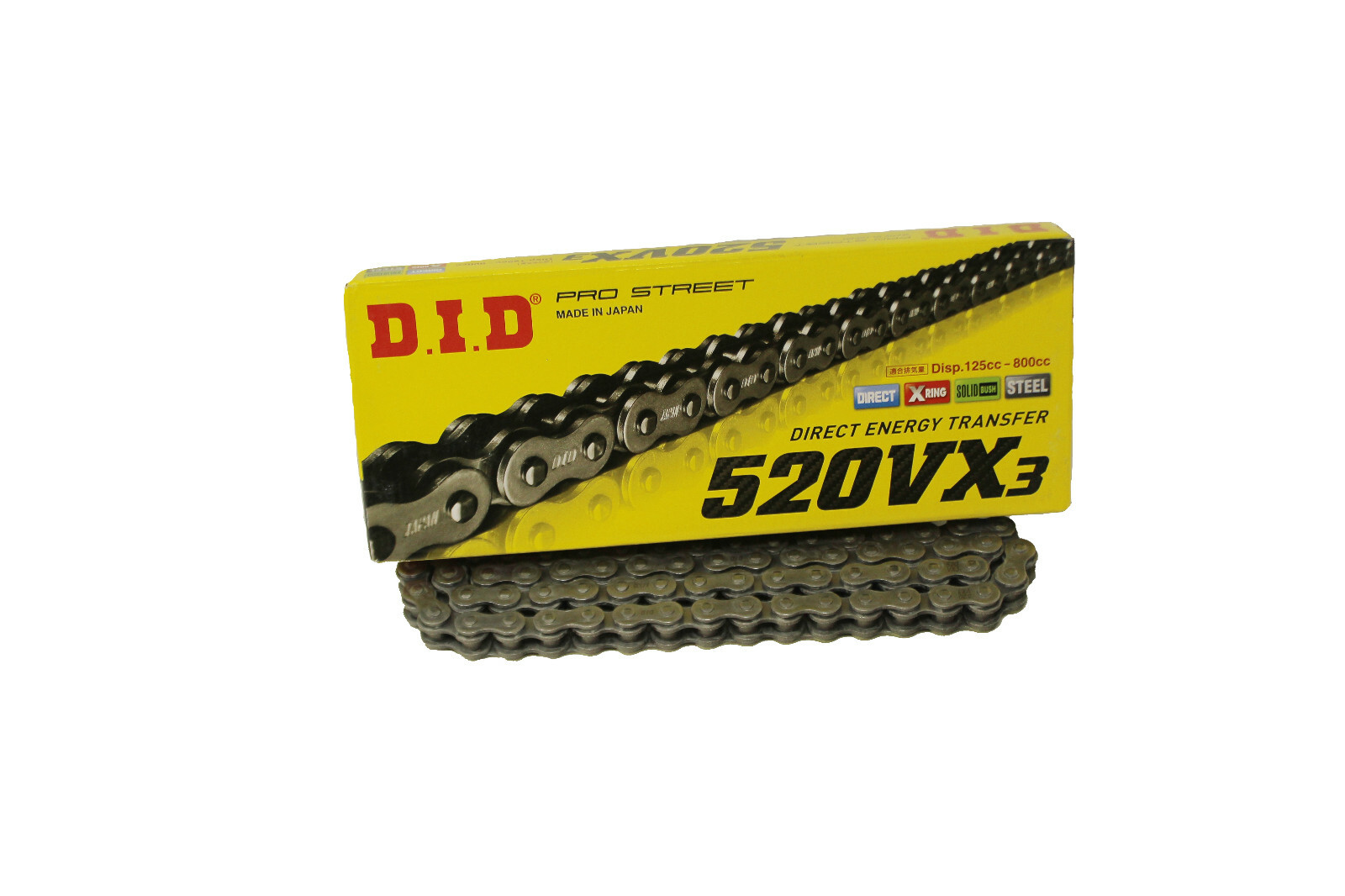 D.I.D DID 520 VX3 Xring Motorcycle Drive Chain Gold or Natural with Master Link