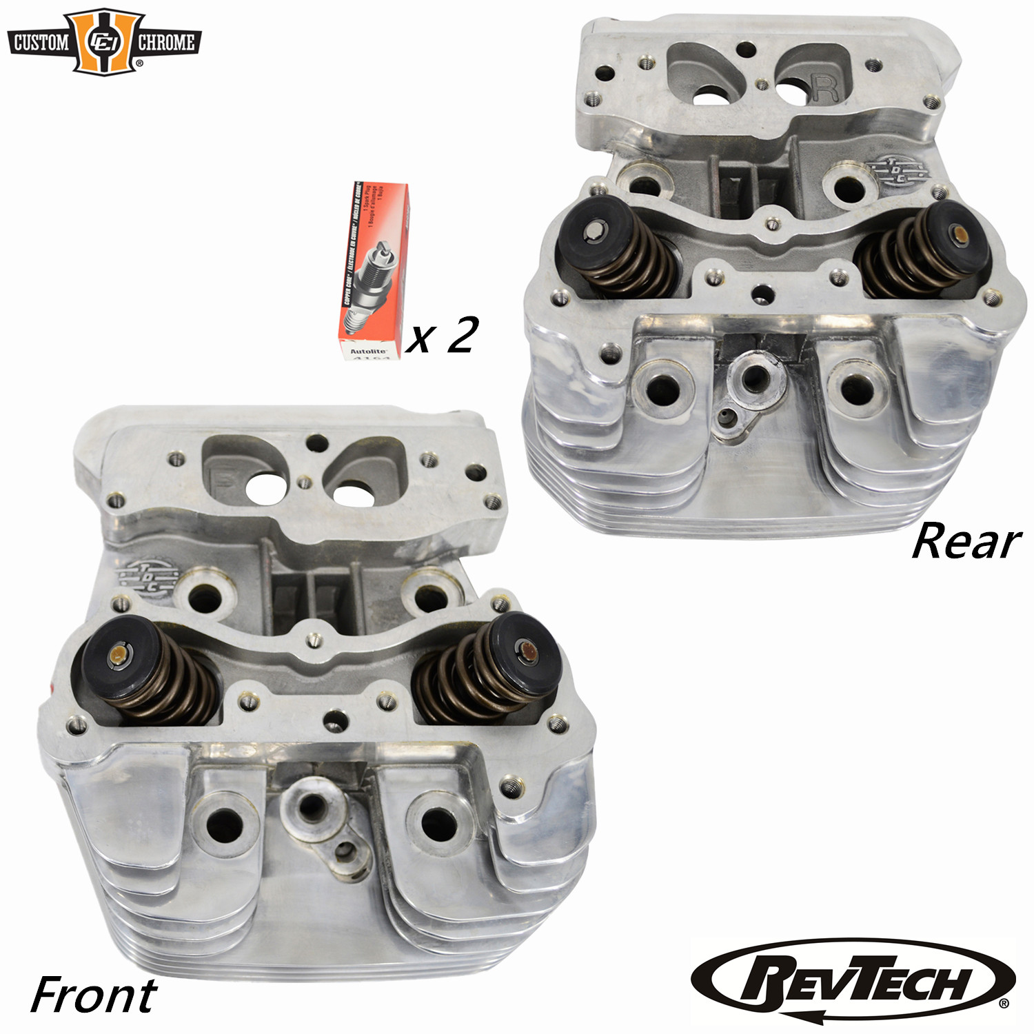 Polished Front & Rear Cylinder Heads Assembly Fit For Revtech 125\